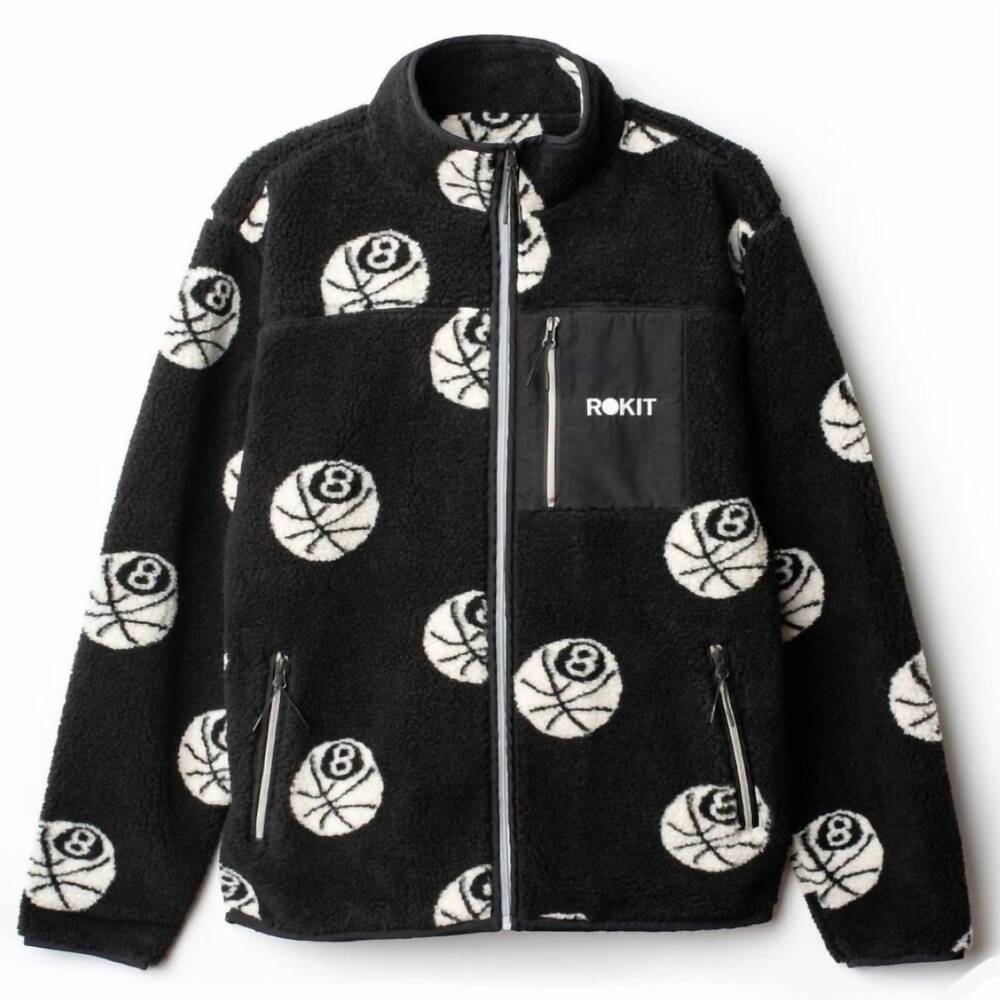 NEW ROKIT men's misfit polar fleece jacket in black